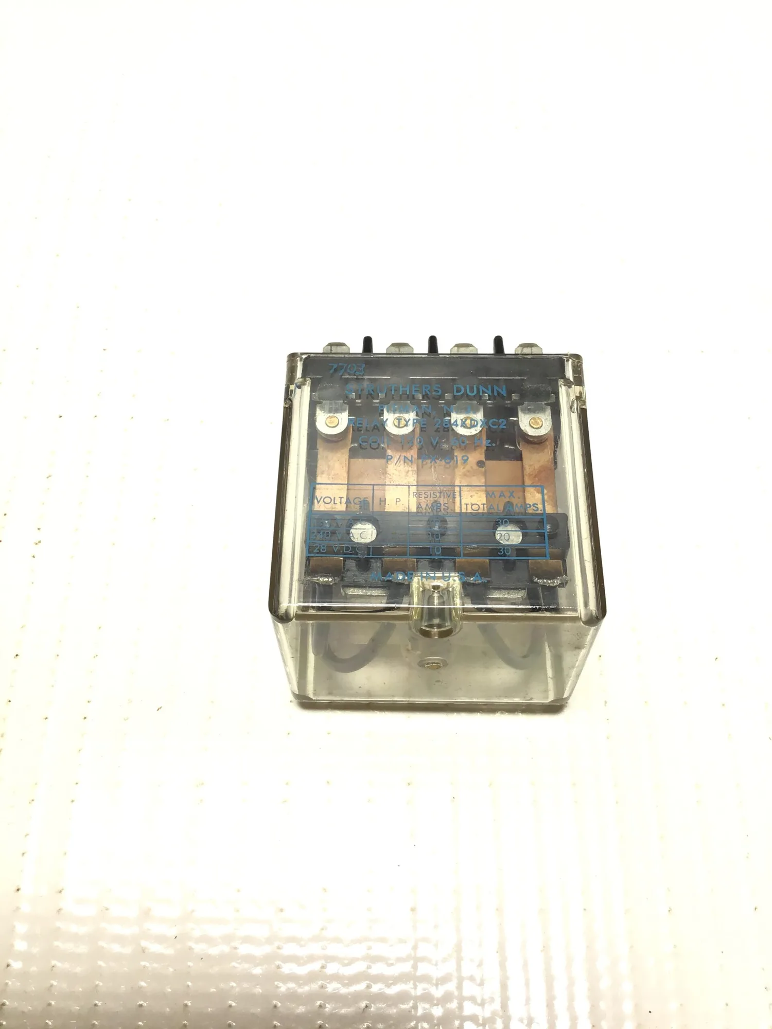 Struthers Dunn PX-619 Relay Type 284XDXC2 | 120V 60Hz Coil Industrial Control