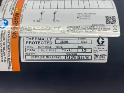 25U346 | Graco  EGP Transfer Pump 8 gpm 115VAC - New Other