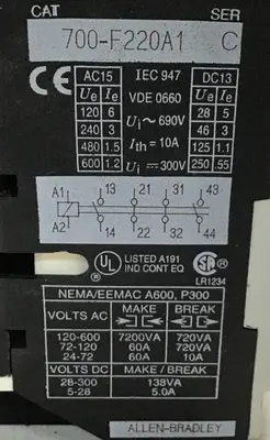 USED ALLEN BRADLEY 700-F220A1