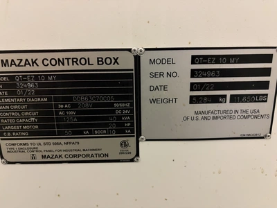 USED 2021 MAZAK QT-EZ 10 MY