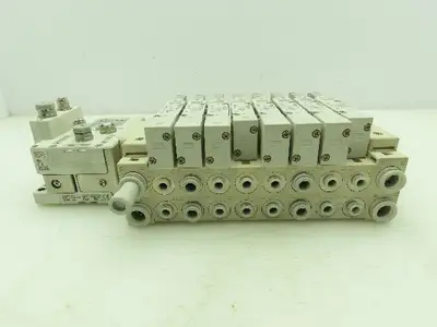 SMC SV Series 8-Station Manifold w/EX600 Serial Interface 24VDC Solenoid Valves