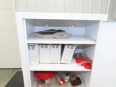 60+ Piece Lockout Tagout Station Scissor Hasp Cable & Valve Lockout Various Tags