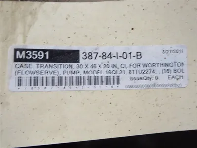 Flowserve VL17689 Transition Case 30x46x20 For 16QL21 Pump Surplus