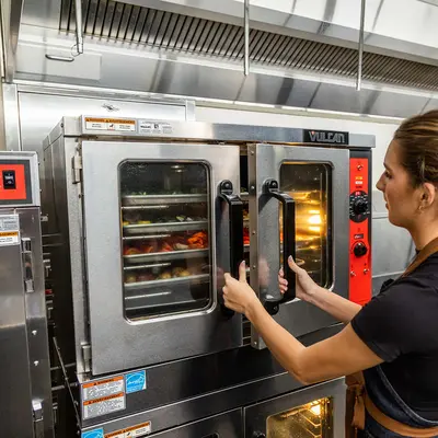 Vulcan VC55ED Double Full Size Electric Convection Oven - 25kw, 240v/1ph