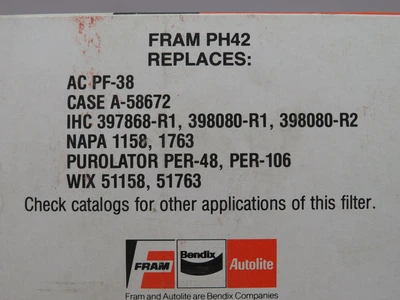 New | in-Stock FRAM _UNKNOWN_ Oil Filter | OCO Industrial #1646219