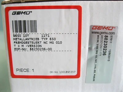 NEW Gemu 9650 10T 11T1 Diaphragm Valve 4.5-7.0 Bar Open Box H17