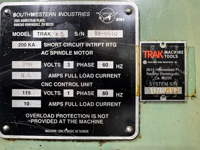 SOUTHWESTERN INDUSTRIES TRAK K3 Vertical Mill | RELCO MACHINERY (11)