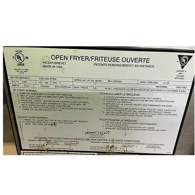 USED HENNY PENNY LVG-204 FFSS