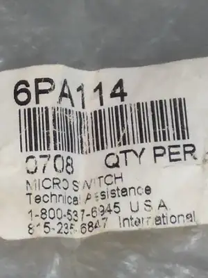 Honeywell 6PA114 Limit Switch Loc4D33