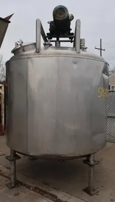 SPC8935  Kettle 1,000 gallon Vendome processor kettle, agitator 5 hp side scraping, 100 psi jacket rating, Stainless Steel