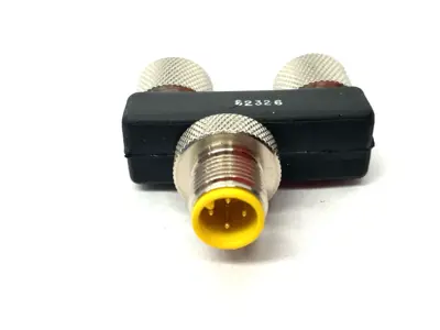 USED BELDEN, LUMBERG AUTOMATION Y-SHAPE MICRO SPLITTER CONNECTOR M12 4-PIN 600000113
