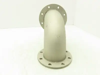 90° Elbow Pipe Fitting 4" Flanged Aluminum 8-Bolt