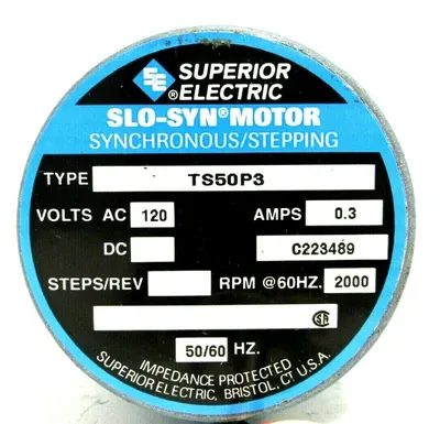 NEW SUPERIOR ELECTRIC TS50P3 STEPPER MOTOR
