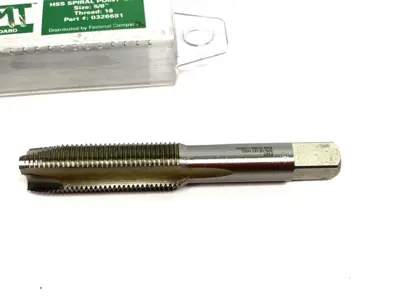 USED FMT STANDARD SPIRAL POINT TAP HSS, 5/8" SIZE, THREAD: 18