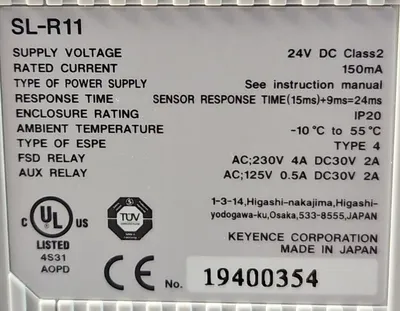 Used KEYENCE Keyence SLR11 PLC Processors | Palmetto Automation #1151763