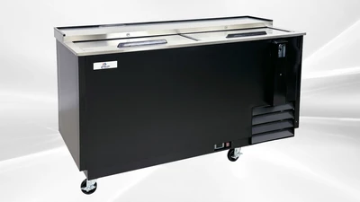 171-0242 Black 65" Horizontal Self Contained Beer Bottle Cooler