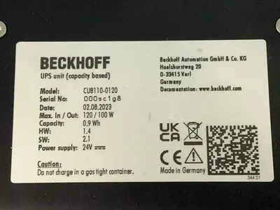 Used BECKHOFF CU81100120 Uninterruptible Power Supplies Ohio US | HGR 24 #1291890