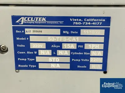 Used Accutek Accutek Tube Filler, Model TFS-1PT Tube Fillers Ohio US | Federal Equipment Company #1337927