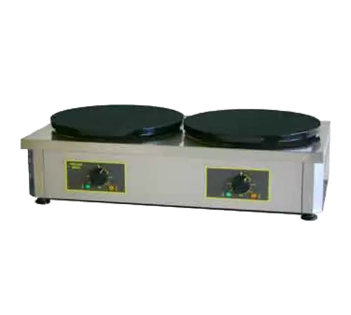 Equipex 400ED 15 3/4" Double Crepe Maker w/ Cast Iron Plates, 240v/1ph
