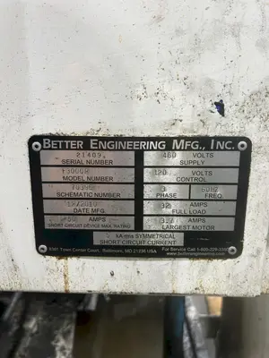 BETTER ENGINEERING MODEL F-3000P CABIENT-TYPE TURNTABLE PARTS WASHER: YOBRO #24669