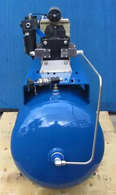 Haskel 8AGD-2 Single Stage Double Action Gas Booster with 80 Gallon Tank