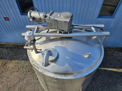 Used 1750 Gallon Tank, 304 Stainless Steel, With Sweep Agitation, Electrically Heated