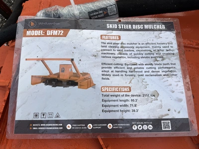 Used WOLVERINE DFM72 SKID STEER DISC MULCHER Skid Steer Brush Cutters Michigan US | Miedema Asset Management Group #1760445