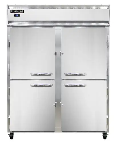 Continental 2RENSAHD 57" Two Section Reach In Refrigerator, (2) Left/right Hinge Solid Doors, Top Compressor, 115v