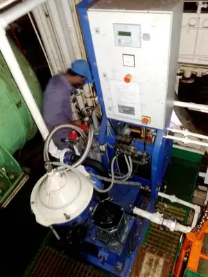 Alfa-Laval P-615 fuel/lube oil purifier, 316SS.