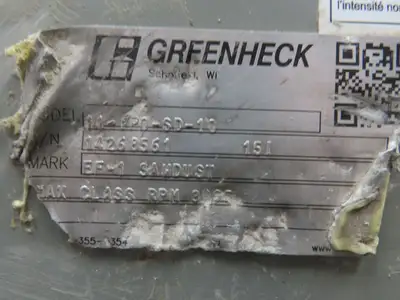 Greenheck 11-FP0-SD-10 Radial Centrifugal Blower 5Hp 230/460V 3Ph Bad Bearing