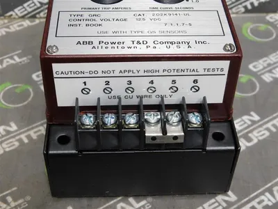 ABB 202K9141-UL Ground Shield Ground Fault Relay Type GRC 125VDC New