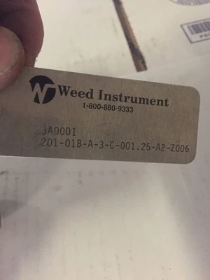 NEW Weed Instrument 3A00D1 201-01B-A-3-C-001.25-A2