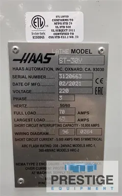 USED 2021 HAAS ST-30Y