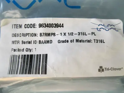 NEW Alfa-Laval B7RMPS-1 1/2X1/2-316L-PM