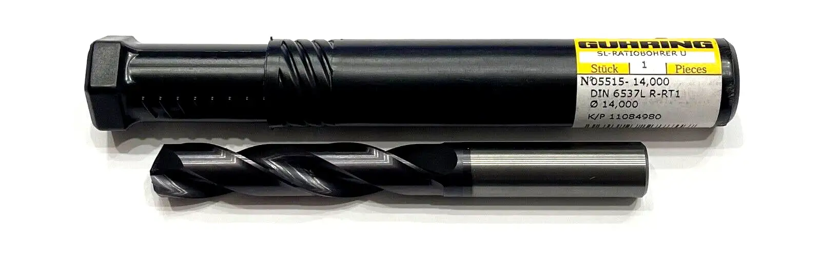 GUHRING 14mm Solid Carbide Drill 5xD nano-FIREX Coating 2FL 140° 905515014000