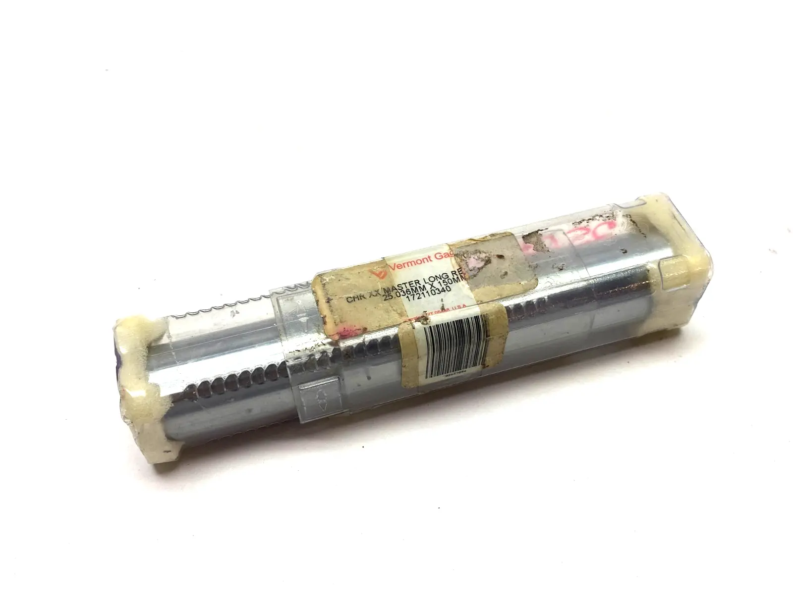 NEW VERMONT GAGE CHR XX REVERSIBLE LONG MASTER GAGE 25.036MM X 150.00MM