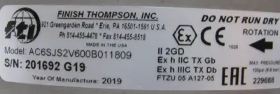 NEW FINISH THOMPSON AC6SJS2V600B011809 PUMP 7.5HP 230/460V 00736ET3E184JM-W22