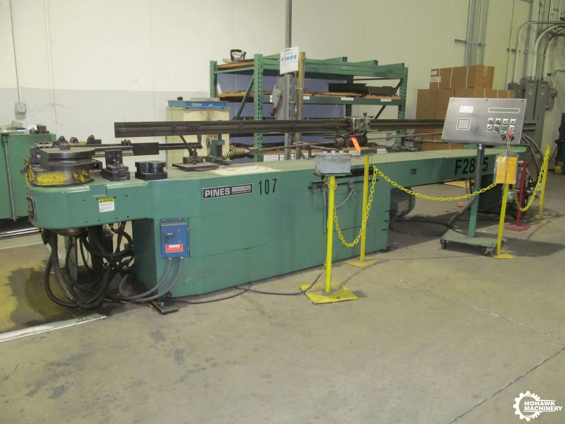 2-1/2" PINES "MODEL 1-1/4" HEAVY-DUTY EXTENDED-BASE HORIZONTAL HYDRAULIC ROTARY TUBE/PIPE BENDER w/6’ EXTENDED BASE - PINES DIGITAL DIAL-A-BEND CONTROL