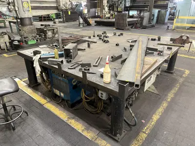 120" X 100" HEAVY DUTY STEEL LAYOUT WORK STATION TABLE: STOCK #23551