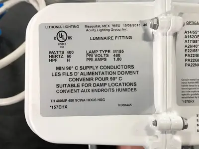 NEW LITHONIA LIGHTING TH 400MP 480 SCWA HOCS HSG