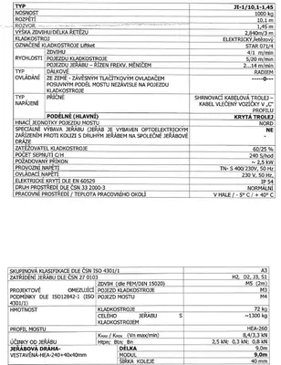 Used 2009 BAZALA JI-1/10.1-1.45 Bridge & Overhead Cranes CZ | Amaron s.r.o. #1061806