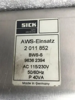 USED SICK OPTIC ELECTRONIC AWS1-133 POWER SUPPLY 115/230VAC