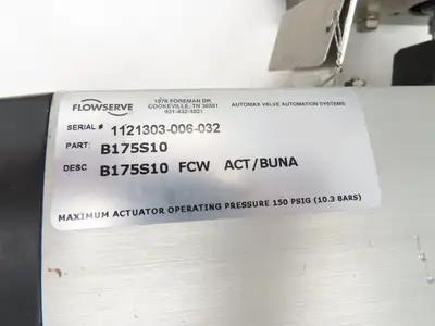 Flowserve B175S10 4" SS Flanged Ball Valve #300 Automax Pneumatic Actuator 24VDC