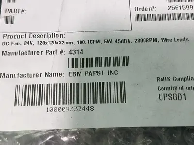 New | in-Stock EBMPAPST 9294305013 Miscellaneous MRO Ohio US | HGR 24 #1519946