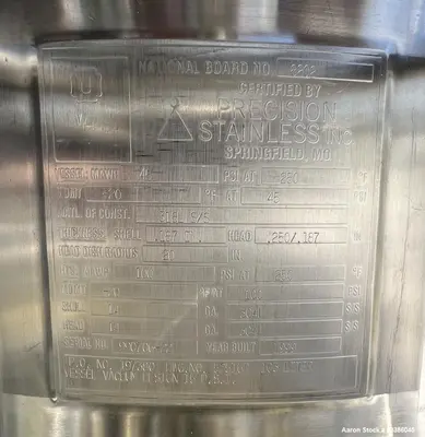 Used 103 Liter / 27.2 Gallon Precision Stainless Jacketed Tank