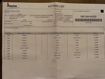 New | in-Stock KOMATSU 58E-SM-AK020 Bearings British Columbia CA | Lenmark #259833
