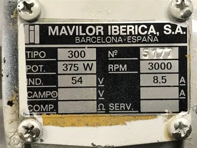 USED MAVILOR IBERICA DC MOTOR TIPO 300 375W 54V