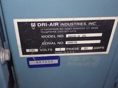 Used DRIAIR INDUSTRIES INC ARIDX 25 Misc Plastics Equipment Ohio US | HGR 24 #867280