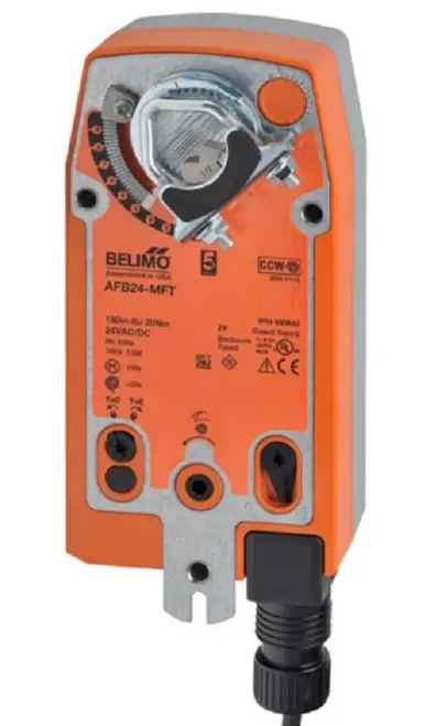 Belimo AFB24-MFT Damper Actuator, 180 in-lb 20 Nm, Spring Return, 2...10 V [New]