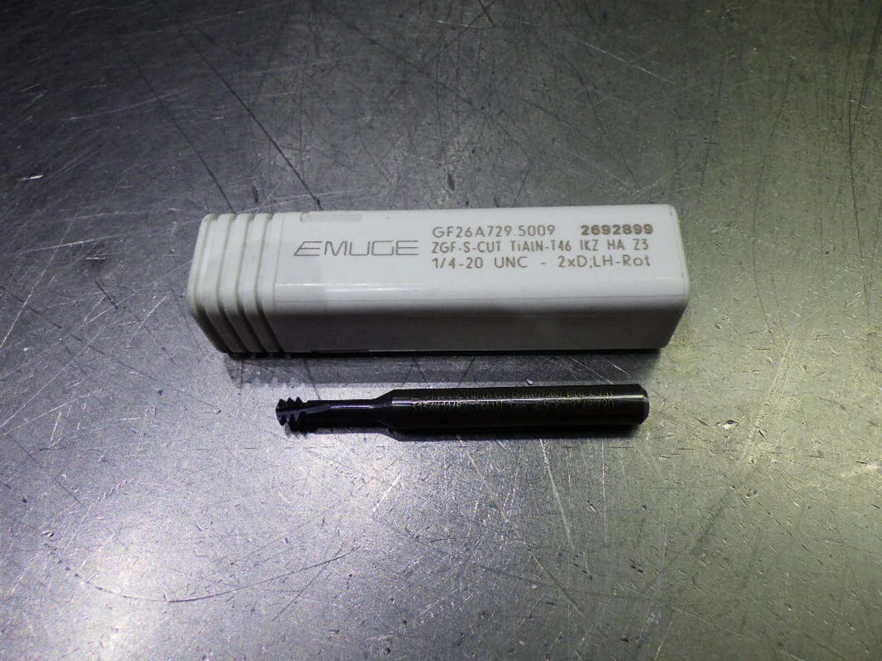 Emuge 1/4-20 UNC 3 Flute Coolant Thru Carbide Thread Mill GF26A729.5009 (LOC2032A)